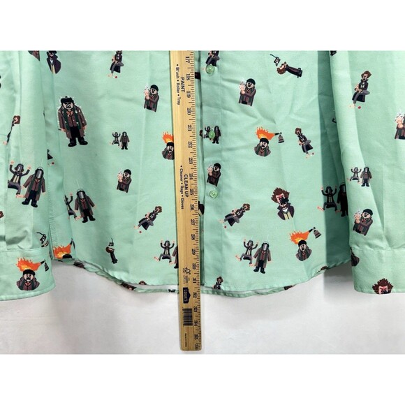 RSVLTS Home Alone Wet Bandits Shirt Mens XL Green Button Up Kunuflex Long Sleeve - Picture 6 of 8